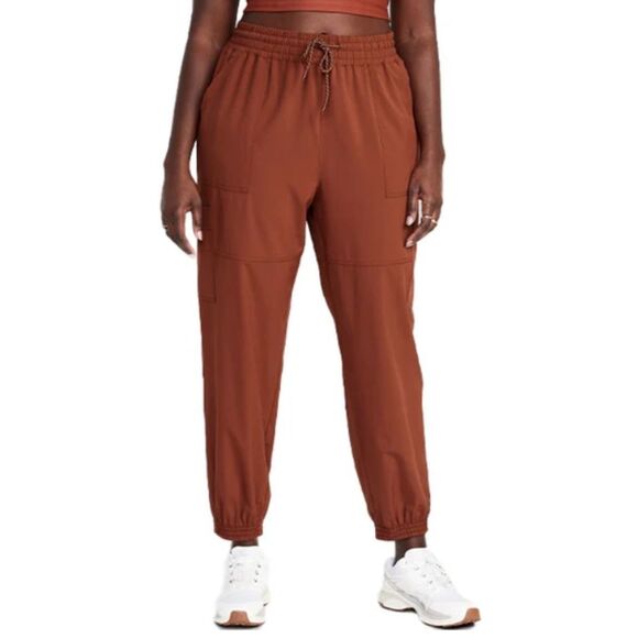 Old Navy Extra High-Waisted StretchTech Rust Cargo Jogger Gym Pants size Small - Picture 8 of 14